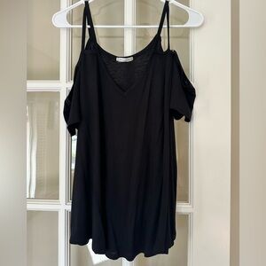 Black cold shoulder top